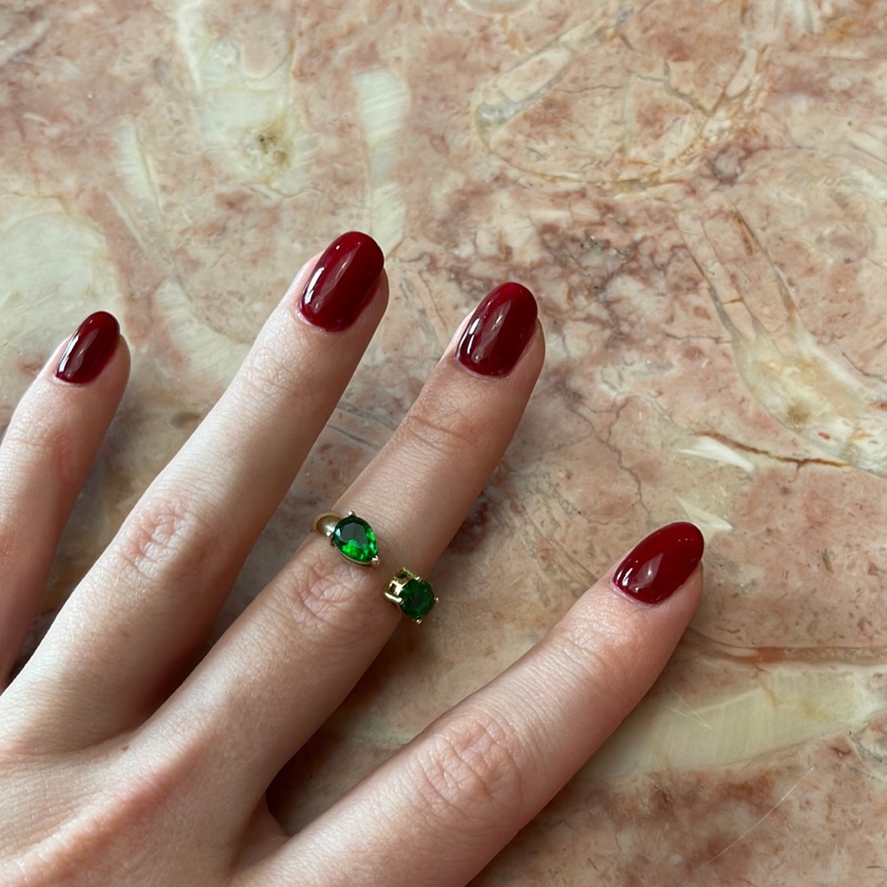 Green Gem Gold Ring